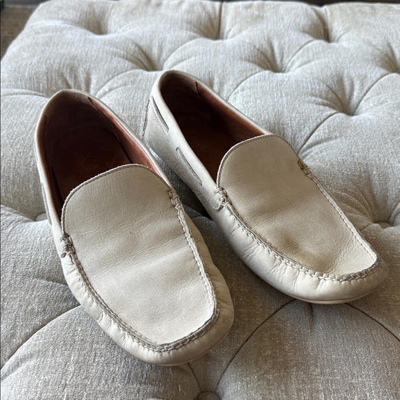 FRYE West Driver Men's size 13 ivy Leather Loafers cream or beige - Picture 1 of 6